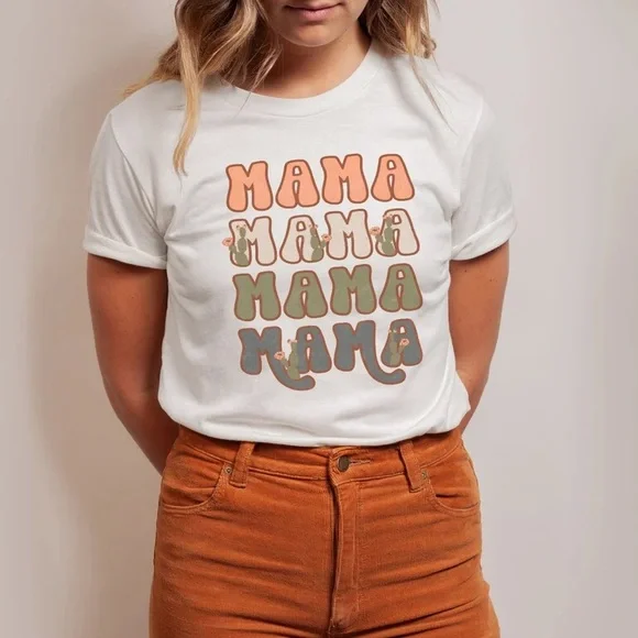 Handmade Retro Mama Tee - Picture 1 of 2